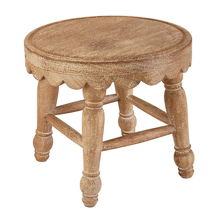 Vintage runder Holzhocker