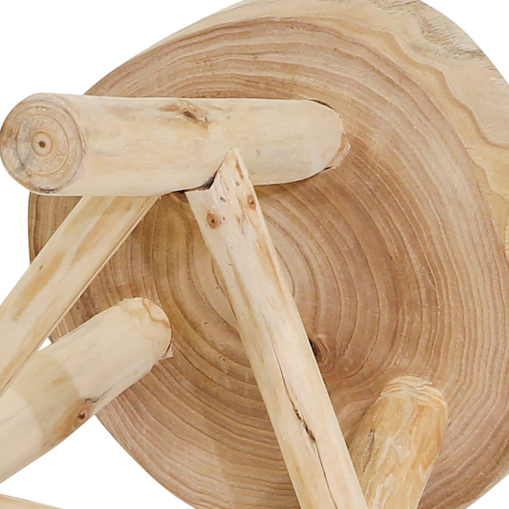 Massivholz Hocker mit organischer Rundplatte