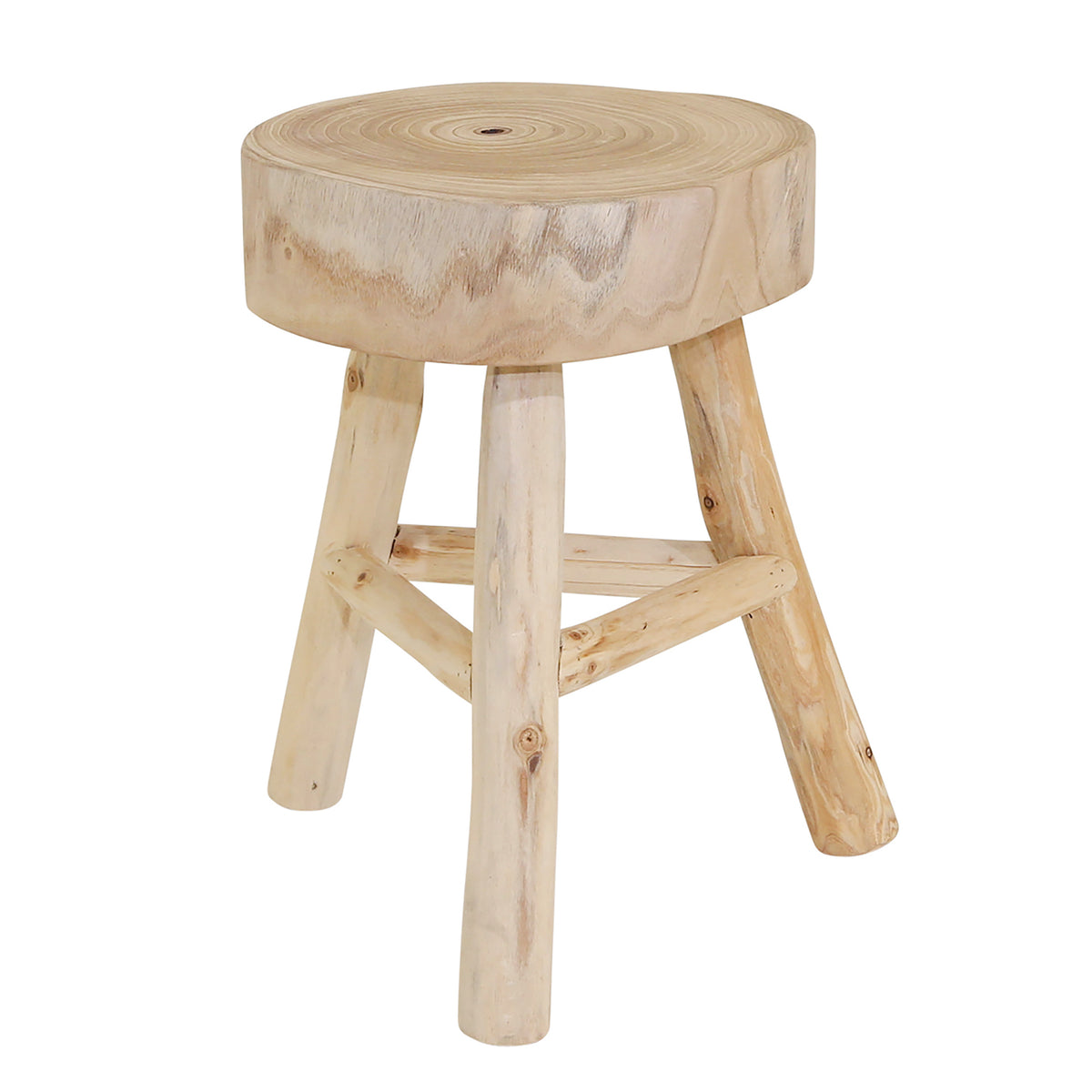 Massivholz Hocker mit organischer Rundplatte
